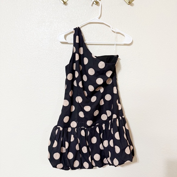 SNDYS x REVOLVE Briella One Shoulder Polka Dot Bubble Hem Mini Dress size Medium - Picture 5 of 9
